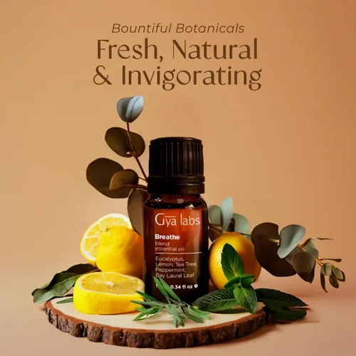 Vista 3 de Gya Labs Breathe - Mezclas de aceites esenciales 100% puros, naturales y fáciles de respirar de eucalipto, menta y más para limpiador humidificador