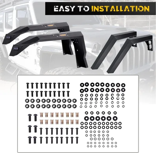 Vista 9 de Guardabarros para Jeep Wrangler JL Unlimited 4WD 2WD 2018-2026