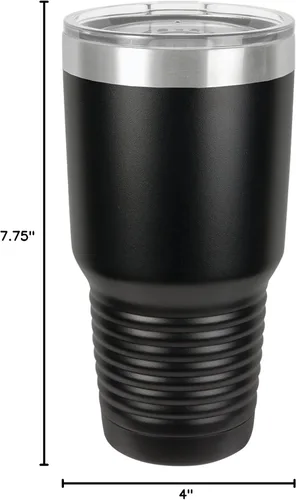 Vista 2 de Polar Camel Vaso aislado al vacío de acero inoxidable de 30 oz (negro)