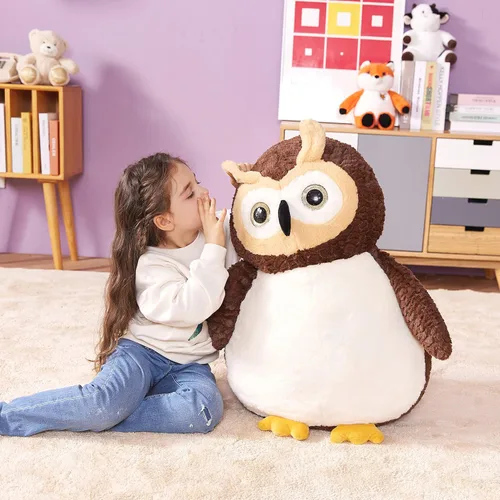Vista 3 de IKASA Juguete de peluche de búho gigante, juguete de peluche grande de 23 pulgadas para niños, niñas, niños, novia y niños
