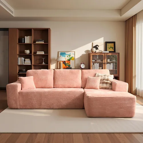 Vista 13 de ovios Sofá seccional Cloud de 96 pulgadas con chaise en forma de L, sofá modular moderno con asiento profundo, sofás tapizados para sala de estar