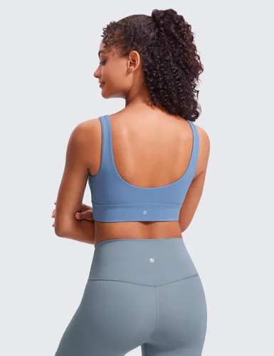 Vista 23 de CRZ YOGA Butterluxe - Brasier deportivo con espalda en U para mujer, cuello redondo, acolchado, de bajo impacto, para yoga, entrenamiento
