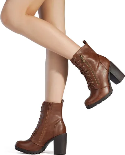 Vista 5 de DREAM PAIRS - Botines de tacón grueso para mujer