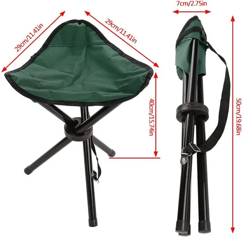 Vista 2 de Taburetes plegables para campamento, silla portátil con trípode para exteriores, senderismo, camping, pesca, picnic, viajes, playa, barbacoa