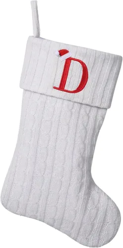 Vista 113 de Medias de Navidad personalizadas de 19 pulgadas con iniciales bordadas, medias de Navidad de punto negro para decoraciones de vacaciones familiares