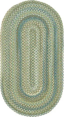 Vista 91 de Capel American Heritage Barn Blue Alfombra Trenzada de Cesta de 0' 12" Azul granero