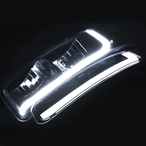 Vista 7 de M-AUTO Switchback - Tira de faros delanteros LED DRL de 4 piezas + lámparas de parachoques compatibles con GMC Sierra 1500 99-07, 99-04 2500, 01-07