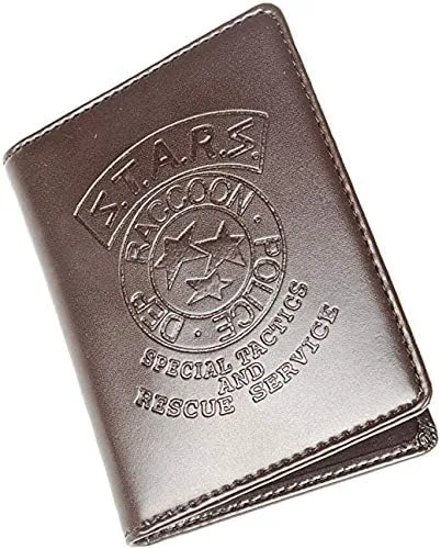 Vista 2 de Resident Evil Biohazard S.T.A.R.S RPD Billetera Leon ID Holder Chris Jill Cosplay, D Albert Wesker ID, Minimalista