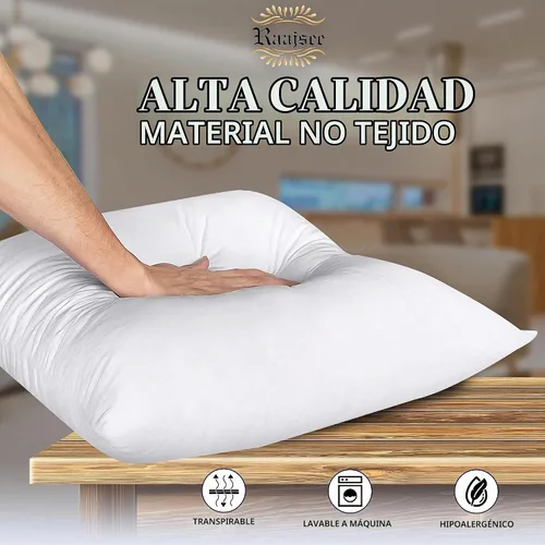 Vista 3 de raajsee Juego de 2 rellenos de almohada de 12 x 20 pulgadas, almohadas alternativas suaves y esponjosas para sofá, formas de almohada de 12 x 20