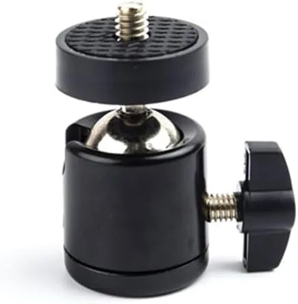 Vista 8 de Paquete de 3 mini cabeza esférica de 1/4 pulgadas con tornillo giratorio para trípode de 360 grados, adaptador de base giratoria de 360 grados