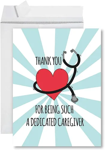 Vista 14 de Andaz Press National Caregivers Day - Tarjeta jumbo con sobre, tarjeta de felicitación en blanco de 8.5 x 11 pulgadas con sobre, tarjeta