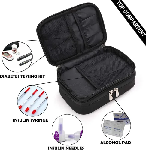 Vista 2 de apollo walker Funda de viaje para enfriar insulina, enfriador de medicamentos diabéticos aprobado por la TSA con bolsas de hielo y forro aislante