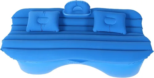 Vista 5 de SIXRUN Colchón de aire de coche con almohadas inflables para respaldo para Superficie flocada de PVC, soporte estable, tamaño de 53.1 x 33.5 in Azul
