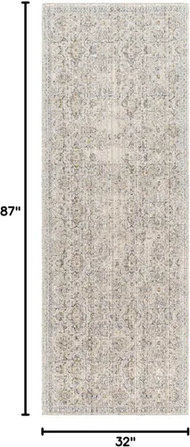 Vista 2 de Livabliss x Becki Owens Margaret - Alfombra vintage lavable para exteriores, 2 pies 7 pulgadas x 7 pies 3 pulgadas, gris medio, (7 pies y menos)