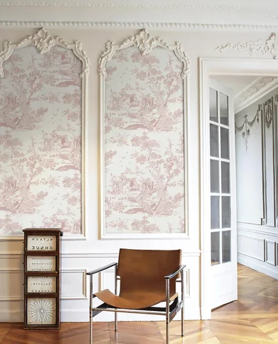 Vista 3 de CiCiwind Papel Pintado de Despegar y Pegar Papel Pintado Vintage Papel Pintado Blanco y Rosa Papel Pintado Autoadhesivo Extraíble para Dormitorio
