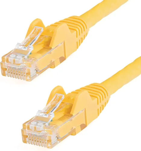 Vista 15 de StarTech Cable Ethernet CAT6 de 6 pulgadas – Cable Ethernet CAT 6 Gigabit amarillo -650 MHz 100 W PoE RJ45 UTP Network/Patch Cord Snagless w/Strain