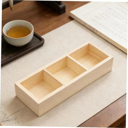 Vista 8 de Levemolo Wood Tea Bag Storage Box with 3 Compartments for Countertops