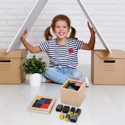 Vista 5 de Materiales de matemáticas Montessori para juguetes de herramientas de aprendizaje temprano preescolar (cubo trinomial)