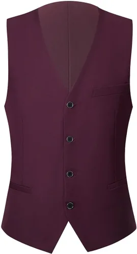 Vista 5 de Iynnijoy Men's Slim Fit 3 Piece Suit One Button Solid Peak Lapel Blazer Wedding Party Jacket Vest Pants Set