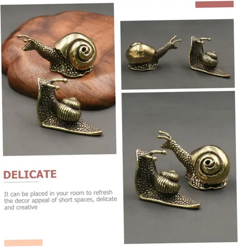 Vista 9 de Cabilock Decoración de caracol de latón exquisita oficina escritorio caracol ornamento escultura de caracol