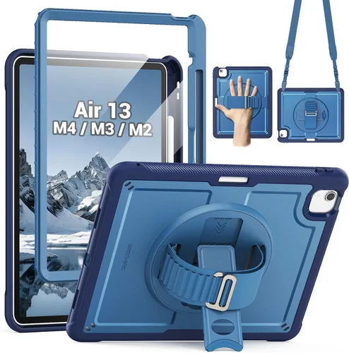 Vista 13 de SEYMAC Funda protectora a prueba de golpes para iPad Air de 11 pulgadas M4, M3, M2 (2026/2025/2024), funda protectora a prueba de golpes