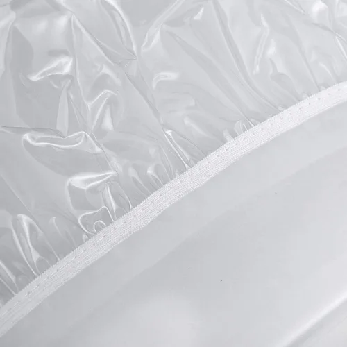 Vista 6 de Pioggia - Mantel de vinilo transparente redondo con borde elástico, impermeable y resistente al aceite, cubierta de plástico para mesa, ideal