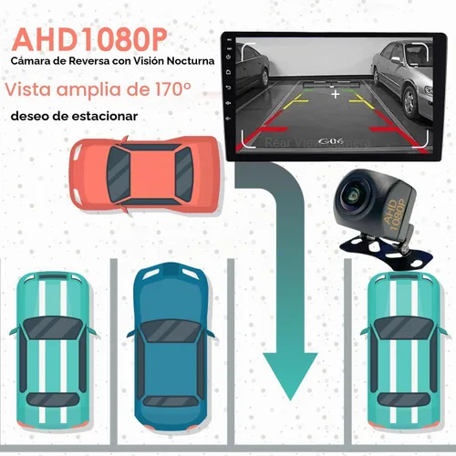 Vista 7 de Estéreo de auto doble DIN con CarPlay inalámbrico y Android Auto, radio de coche Android de 9 pulgadas con cámara de respaldo, Bluetooth 5.4