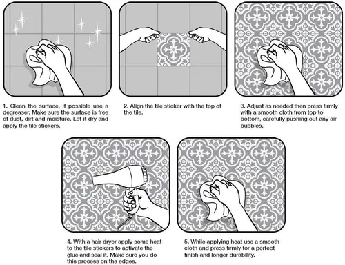 Vista 8 de 25 calcomanías de azulejos estilo mandala, murales tradicionales de bricolaje de 4 x 4 pulgadas, azulejos impermeables a prueba de aceite, Mtl-01