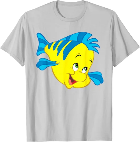 Vista 49 de Disney Camiseta de disfraz de cara grande de la Sirenita Flounder Sidekick