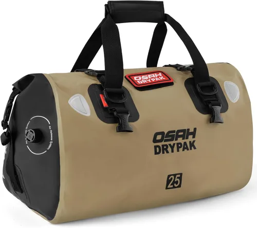 Vista 9 de OSAH DRYPAK Bolsa de lona impermeable – Bolsa seca para motocicleta con gran espacio de almacenamiento, bolsas de equipaje impermeables con bolsillo