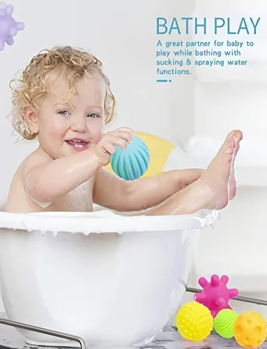Vista 6 de Pelotas sensoriales para bebés y niños, juguetes Montessori suaves para bebés de 6 a 12 meses, juguetes sensoriales para bebés y niños pequeños