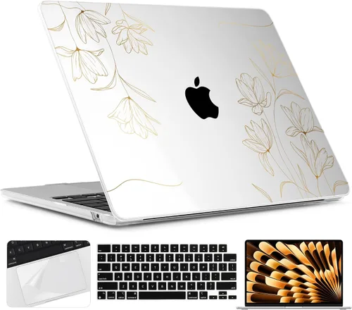 Vista 26 de TWOLSKOO Funda para MacBook Air de 15 pulgadas 2025 2024 2023 Release M4 A3241 M3 A3114 M2 A2941, carcasa rígida de plástico, protector de pantalla