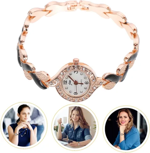 Vista 2 de KONTONTY Reloj de pulsera de cuarzo, elegante reloj de pulsera para mujer, reloj de moda para mujer, reloj para mujer, adolescente, niña, reloj