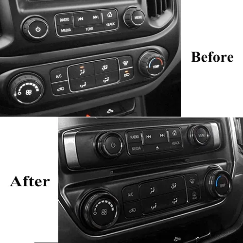 Vista 3 de Cubierta de perilla de audio de CA compatible con Chevrolet Chevy Colorado GMC Canyon 2015-2022 consola central control de clima automático señal