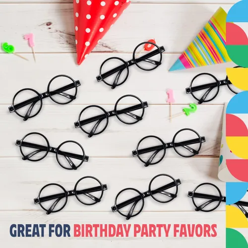 Vista 7 de Dazzling Toys Harry Potter Glasses Set of 48 Round Black Wizard Eyeglasses, Cute Costume Accessories For Boys & Girls