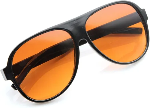 Vista 3 de Retro 80s Tear Drop Plastic Aviator Sunglasses wBlue Blocking Lens