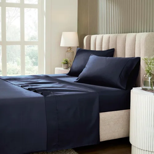 Vista 19 de Superior 1200 Thread Count Cotton Blend Sheet Set, Deep Pocket Sheets, 1 Elastic Deep Pocket Fitted Sheet, 1 Flat Sheet, 2 Pillowcases, Cotton Rich