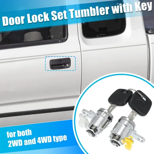 Vista 3 de X AUTOHAUX Juego de cilindros para cerradura de puerta con 2 llaves para Toyota Tacoma 1995-2004 DL-107 DL108R Juego