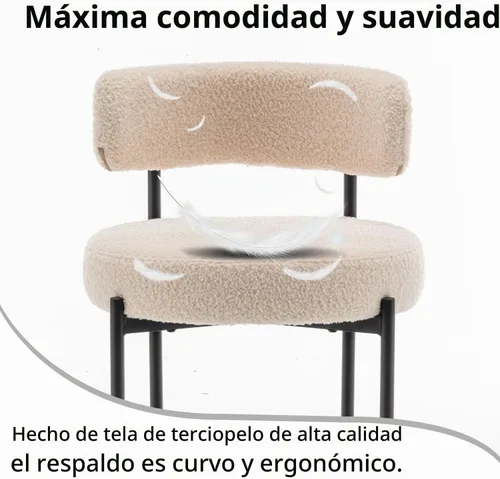 Vista 6 de Canxkun Taburetes de Bar Boucle Juego de 2, 24" Taburetes de Mostrador Modernos con Respaldos, Taburetes de Bar Tapizados para Isla de Cocina, Bar