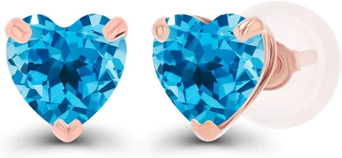 Vista 29 de Aretes de plata de ley 925 maciza chapados en oro de 0.197 in con piedra natal genuina para mujer, aretes de tuerca con piedras preciosas Amatista