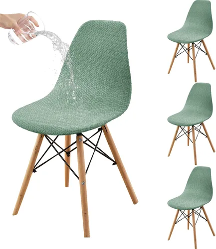 Vista 49 de HAOYONG Fundas para silla de comedor modernas de mediados de siglo, funda estampada para silla sin brazos, fundas elásticas para cocina, oficina