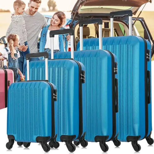Vista 2 de yotefe Juego de maletas rígidas, equipaje de viaje con ruedas, juego de maleta, maleta giratoria para mujeres y hombres, Azul, Juego de equipaje