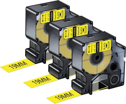 Vista 17 de NineLeaf 3 Pack Compatible for DYMO D1 45010 S0720500 Black on Clear 12mm 1/2'' x 23ft Label Tape Refill Work in DYMO LabelManager 160 210D 260P 280