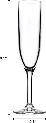 Vista 7 de DRINIQUE Copas de champán irrompibles (juego de 4) 6oz clásicas inastillables, reutilizables, copa de champán - transparente