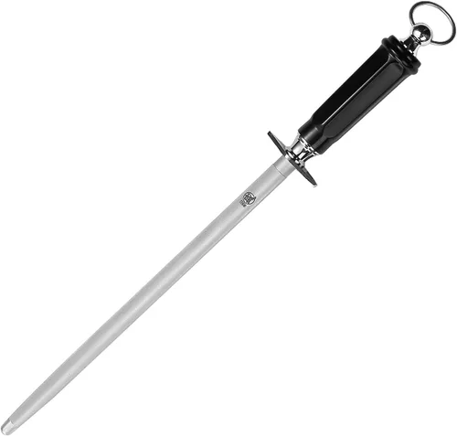 Vista 11 de MITSUMOTO SAKARI - Varilla de afilar cuchillos de diamante plano de 10 pulgadas, mango ABS Flat diamond surface for broader blade contact, high