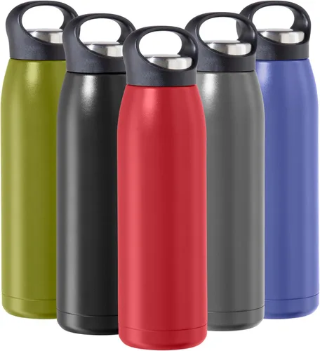 Vista 12 de OGGI Freestyle - Botella de agua aislada de acero inoxidable, doble pared aislada al vacío, termo de viaje, 23 onzas (23.0 fl oz), color negro