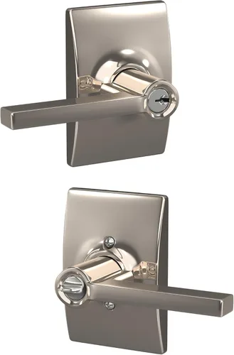 Vista 58 de Schlage F51A LAT 716 Latitude - Manija de puerta con bloqueo de entrada con llave, en acabado de bronce envejecido