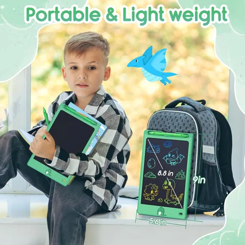 Vista 7 de FLUESTON Juguetes Tableta LCD de Escritura para Niños Pequeños, Juguetes para Niños y Niñas de 3, 4, 5, 6, 7, 8 Años, 8.8 Pulgadas, 1 Unidad en 1