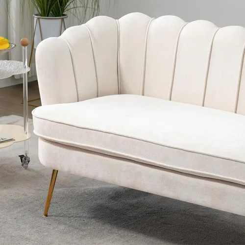 Vista 4 de Couches for Living Room，Modern Loveseat with Metal Legs for Small Space Office，Studio，Apartment Bedroom (Beige)