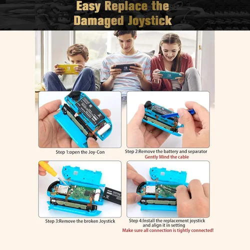 Vista 7 de Cierre de metal hebillas Kit de herramientas de reparación para Nintendo Interruptor NS Joy con con destornilladores